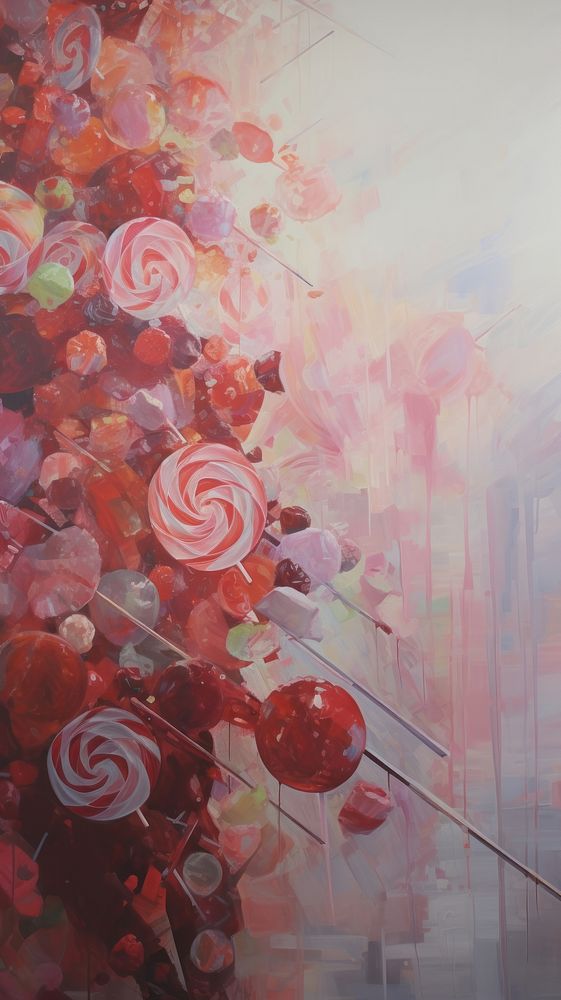 Acrylic paint of Candy candy lollipop art.