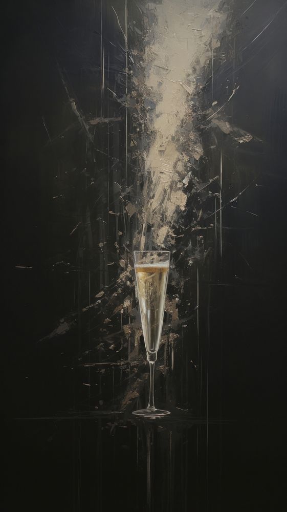 Acrylic paint of Champagne champagne painting cocktail.