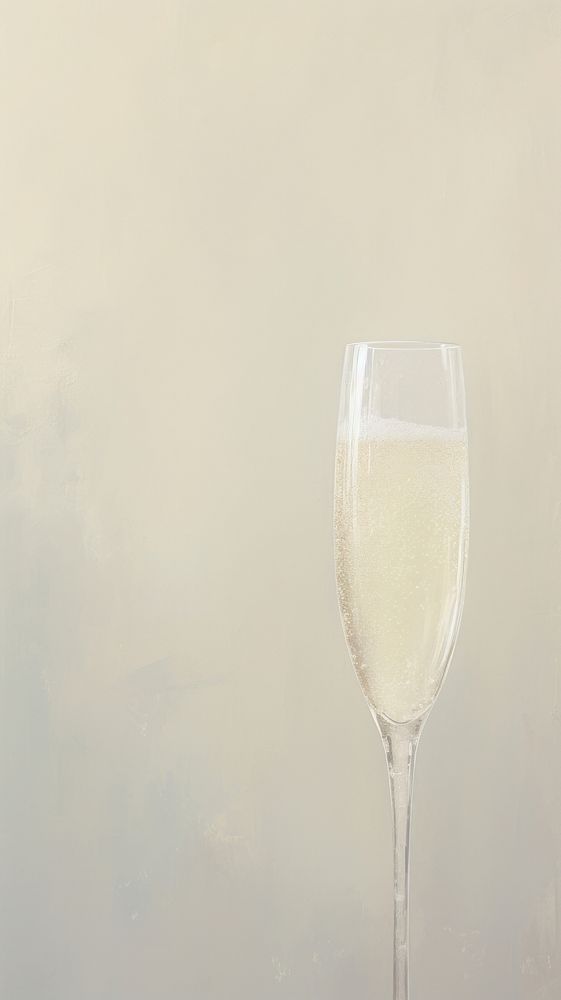 Acrylic paint of Champagne champagne glass drink.