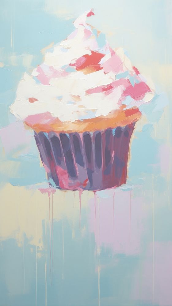 Cute cupcake wallpaper dessert icing paint.