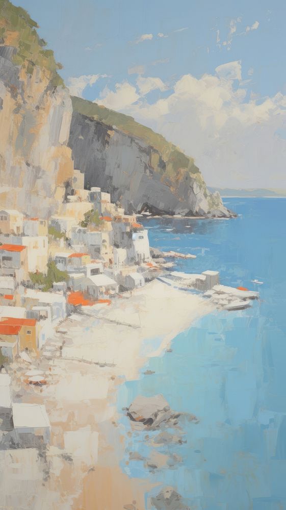 Colorful greece beach outdoors painting nature.