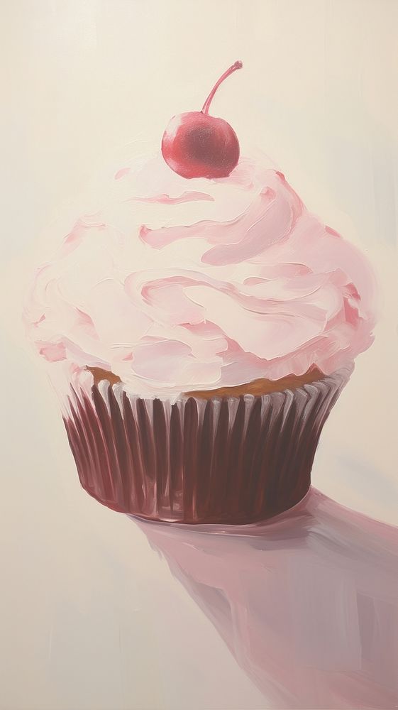Acrylic paint of Cupcake cupcake dessert cream.