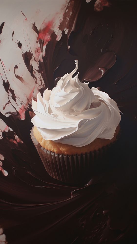 Acrylic paint of Cupcake cupcake dessert icing.