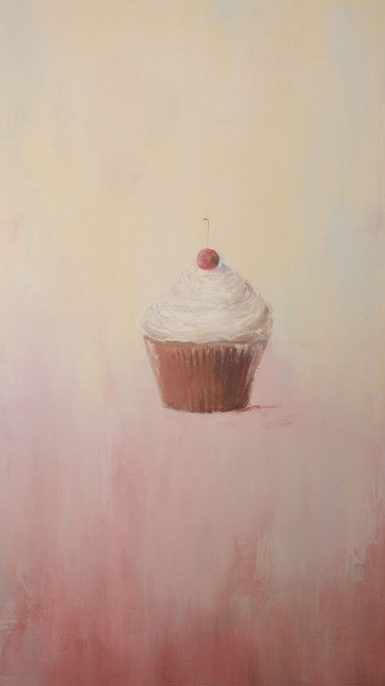 Cupcake wallpaper painting dessert cream.