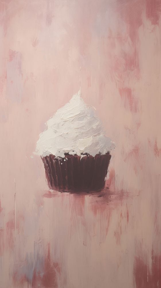 Cupcake wallpaper painting dessert icing.
