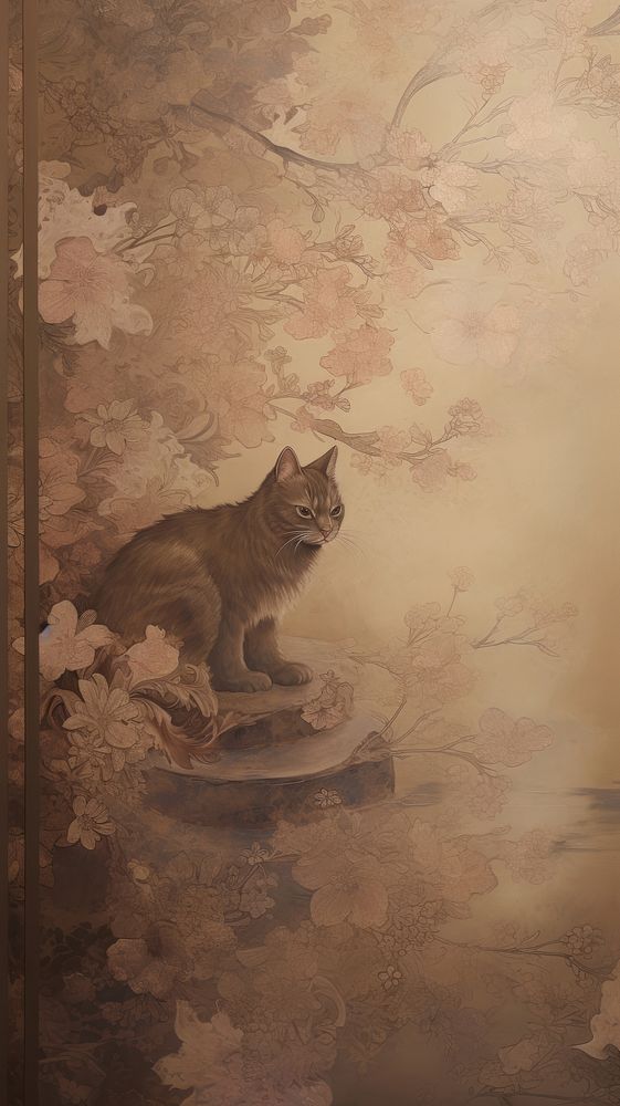 Acrylic paint of kitty art painting animal.