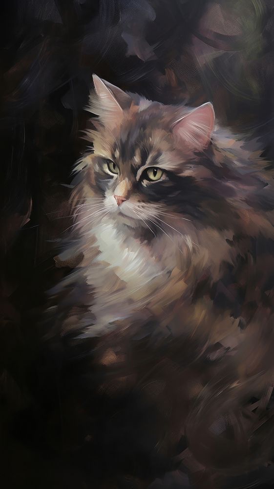 Acrylic paint of kitty painting animal mammal.