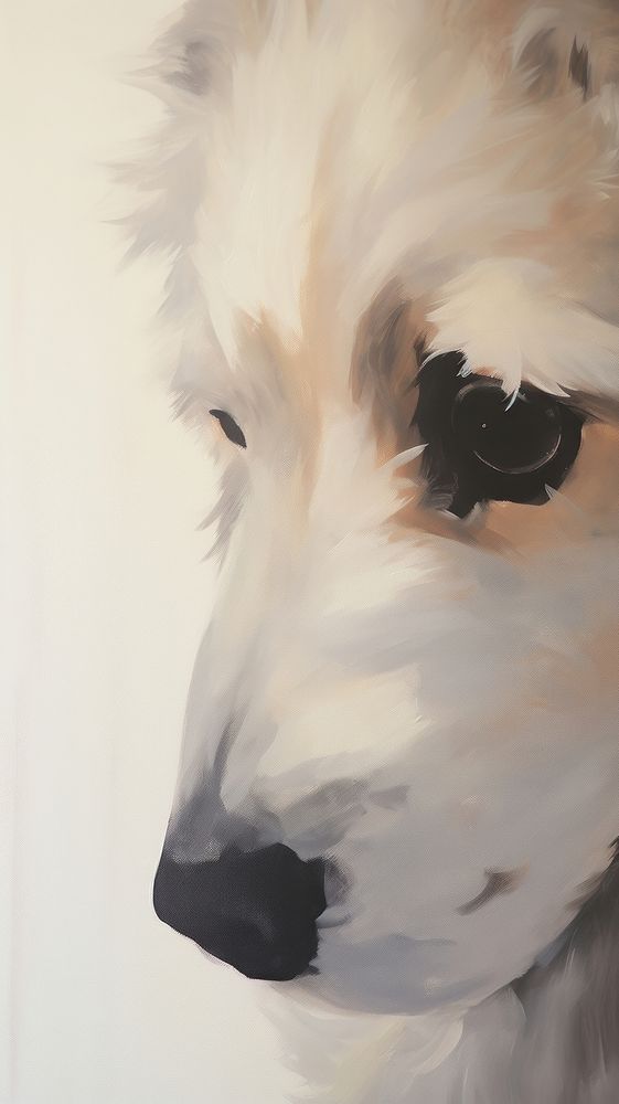 Acrylic paint of puppy art mammal animal.