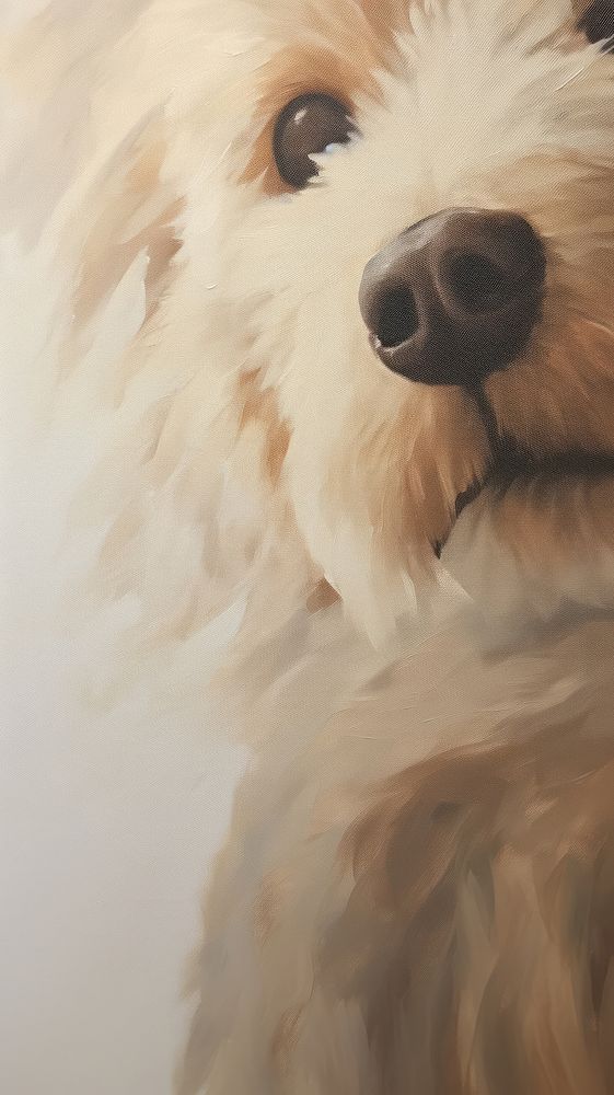 Acrylic paint of puppy mammal animal dog.
