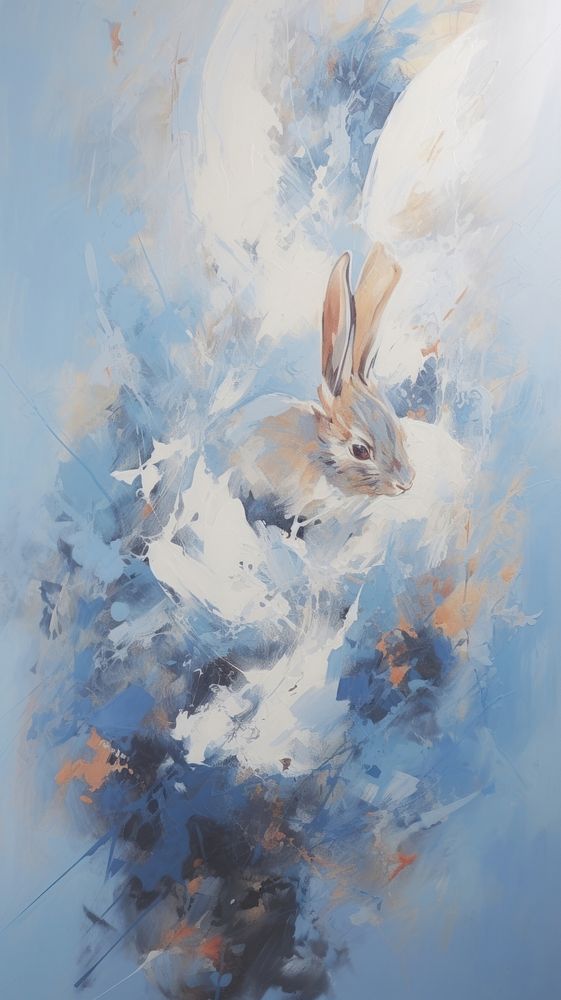 Acrylic paint of Rabbit art painting animal.