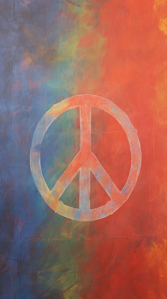 Rainbow peace sign wallpaper art painting canvas.