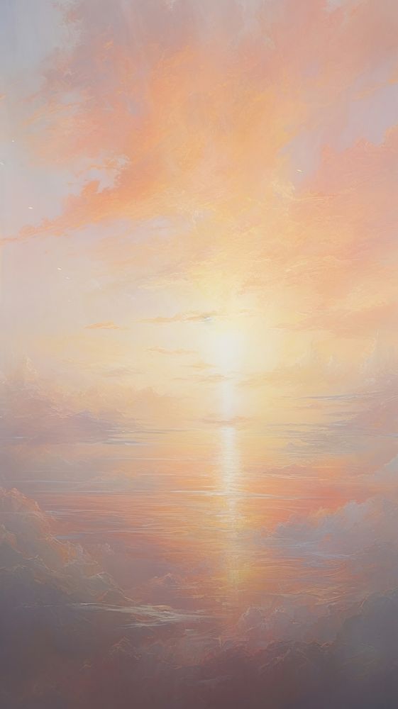 Acrylic paint of Sunrise outdoors horizon sunrise.