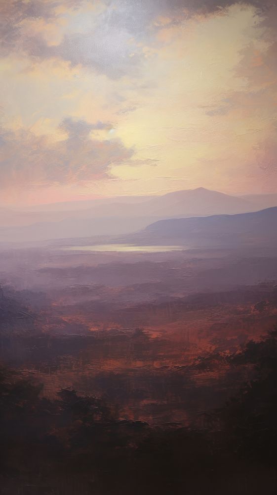 Sunrise landscape wallpaper painting horizon nature.