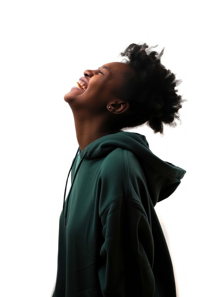 Africa teenage woman laugh portrait photo hood.