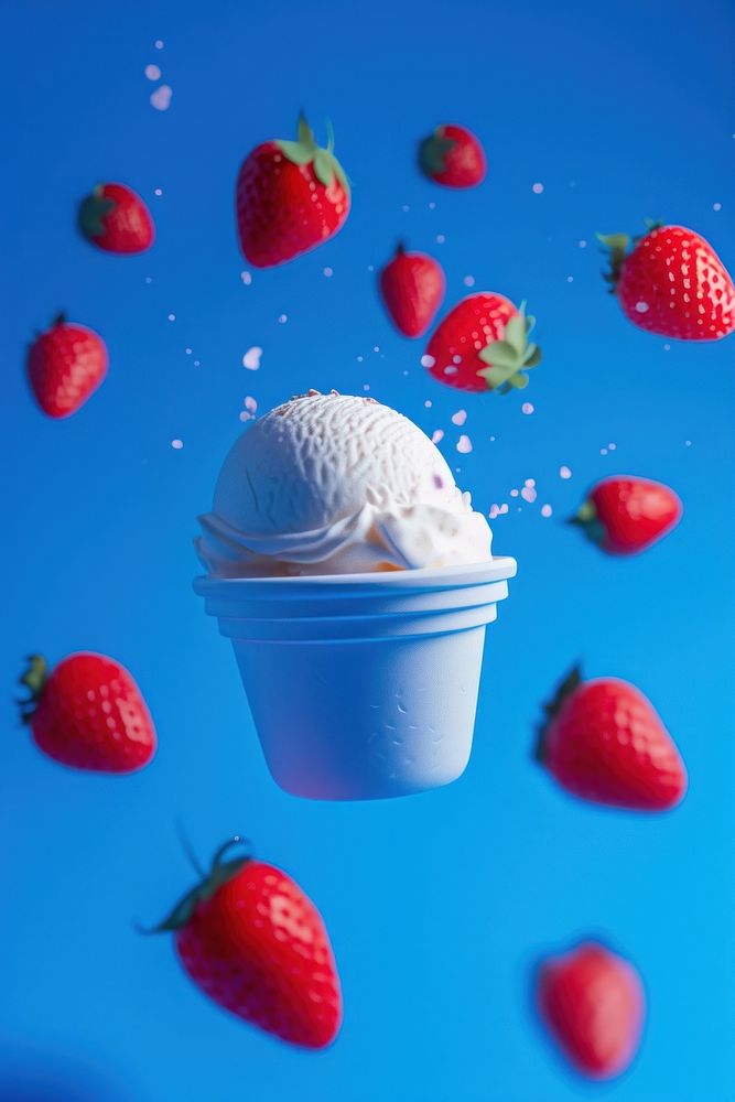 Photo of ice cream box dessert food blue.