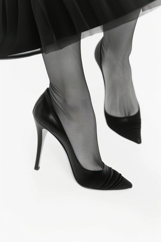 Woman legs wear black high heels footwear adult shoe.