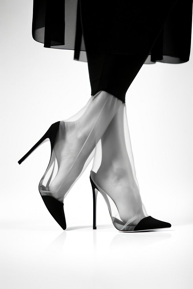 Woman legs wear black high heels footwear adult white.