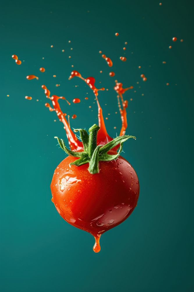 Photo of tomato ketchup vegetable green plant.