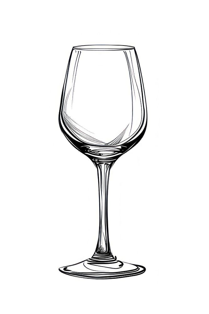 Wine glass wine drawing sketch.