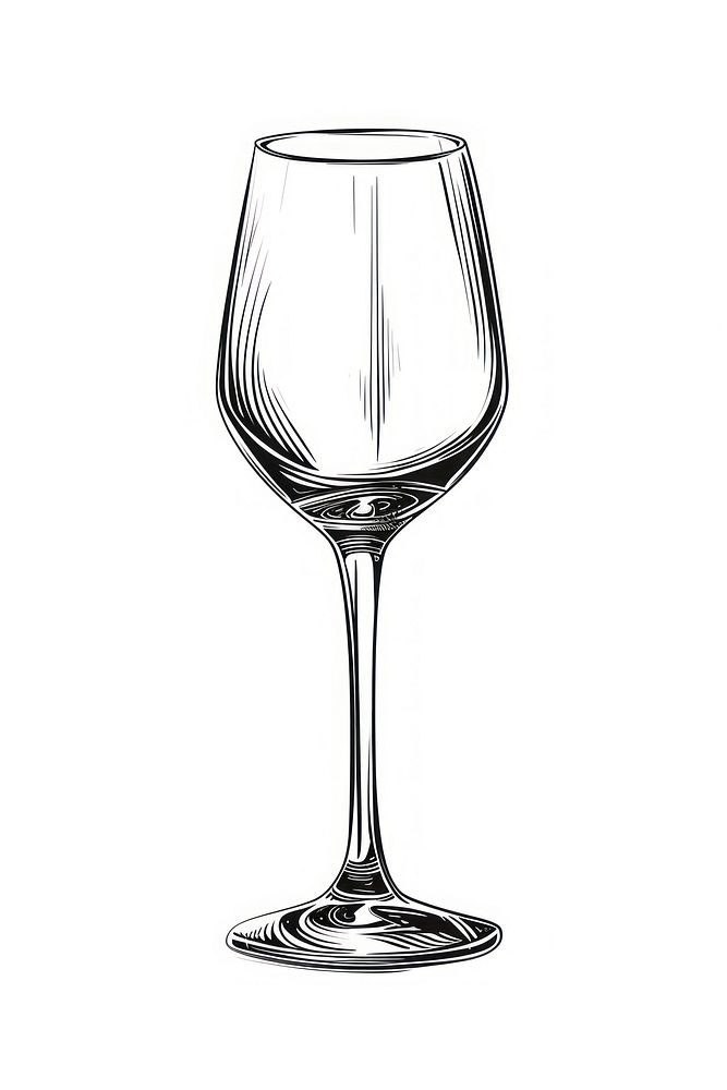 Wine glass drawing sketch drink.