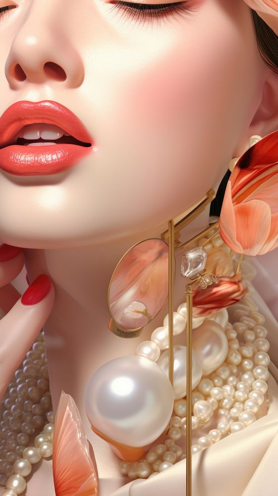 Lipstick necklace jewelry earring.