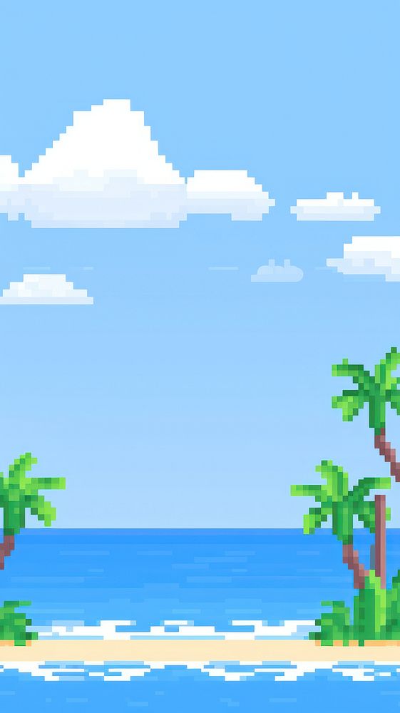 Beach and sky pixel outdoors nature plant.