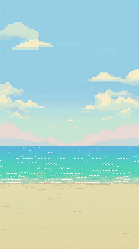 Beach sky pixel outdoors horizon nature.