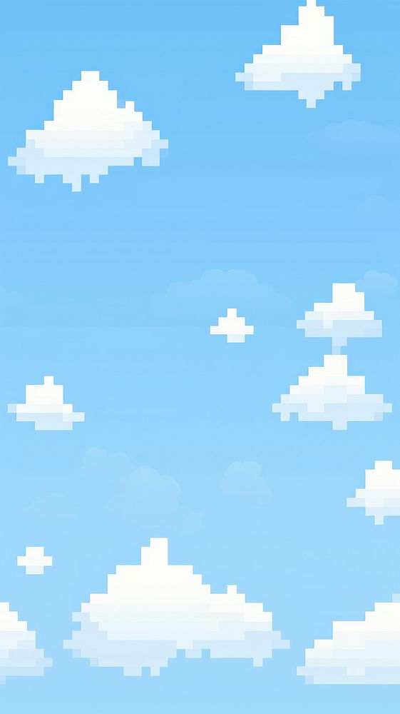 Blue sky pixel outdoors shape cloud.