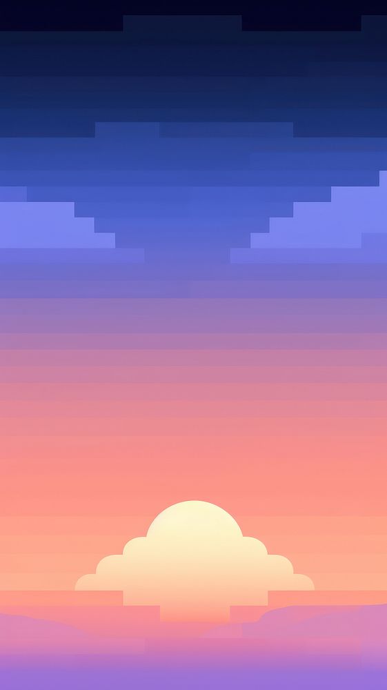 Sunset sky pixel outdoors nature cloud.