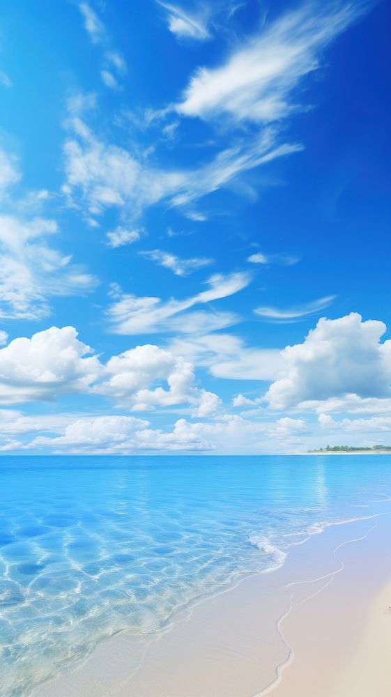 Blue sky beach outdoors horizon nature.