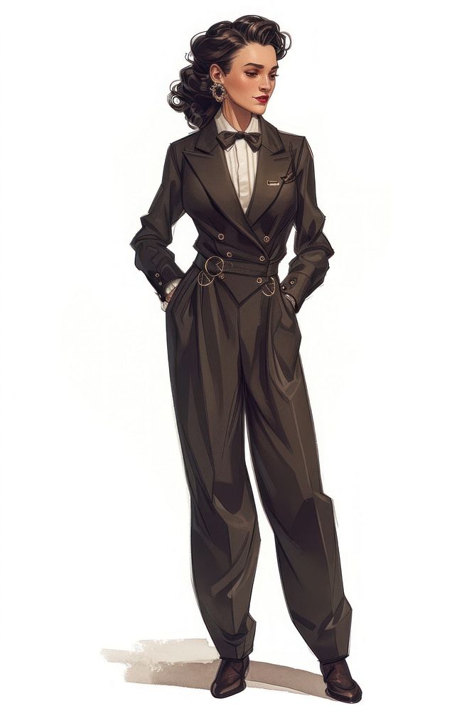 Woman tuxedo adult suit.