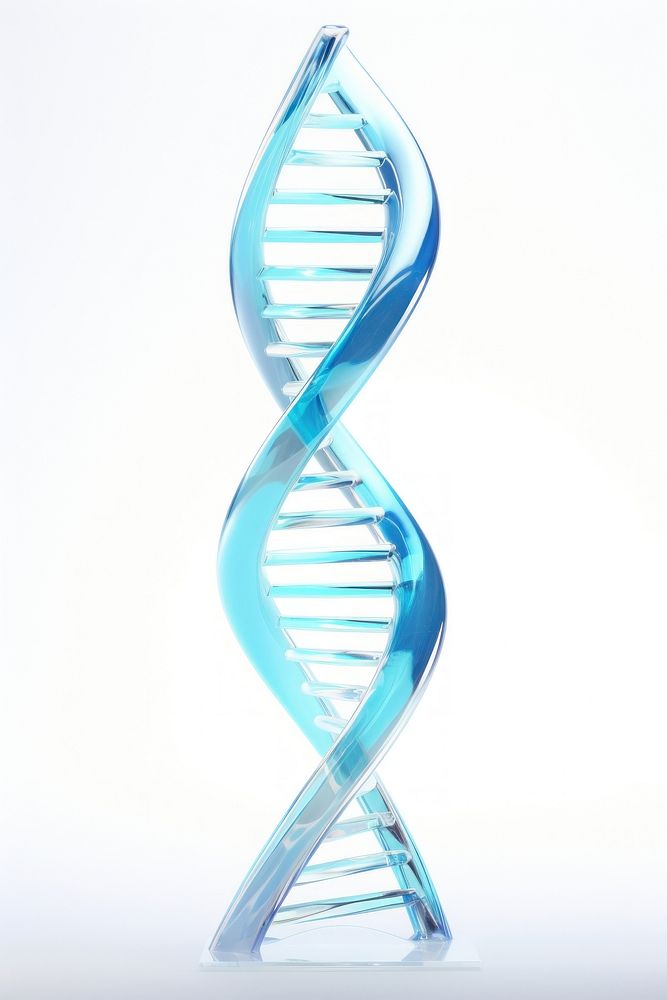 3d render blue dna helix sequence white background toothbrush research.