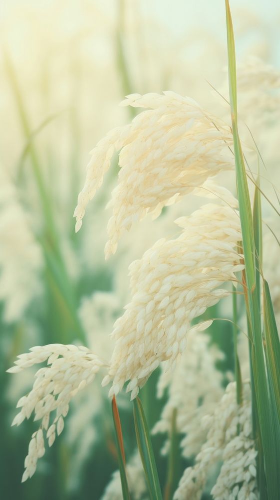 Close up rice field outdoors blossom nature.