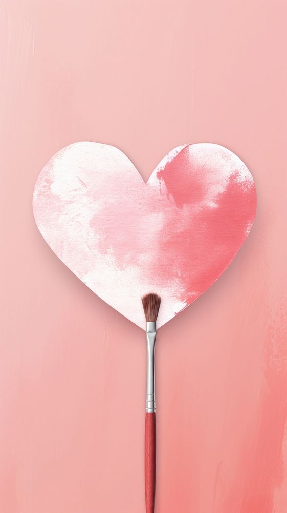 Brush heart creativity lollipop.