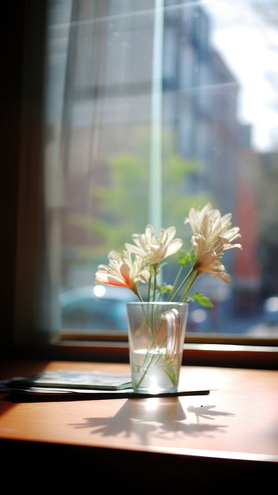 Window windowsill furniture flower.