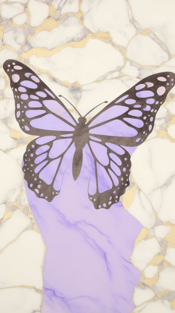 Butterfly marble wallpaper animal insect purple.