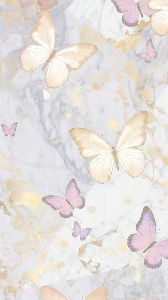 Butterflys marble wallpaper backgrounds abstract pattern.