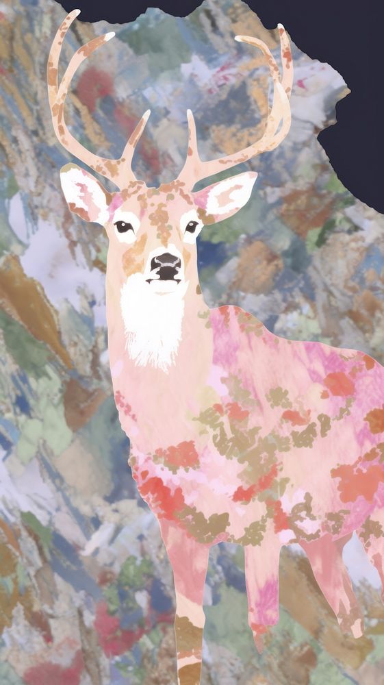 Deer marble wallpaper abstract wildlife animal.