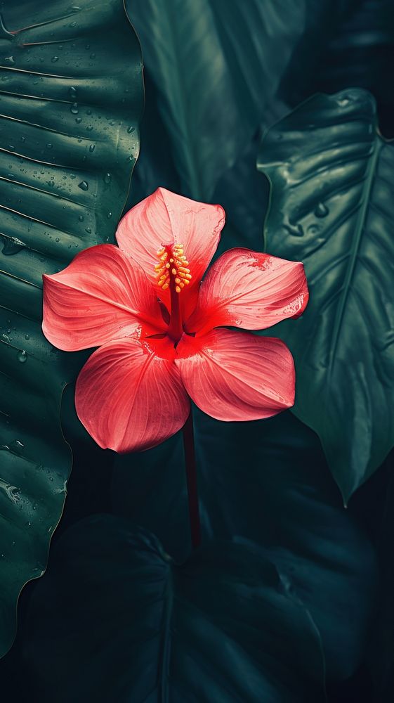 Flower and tropical leaf hibiscus blossom petal.