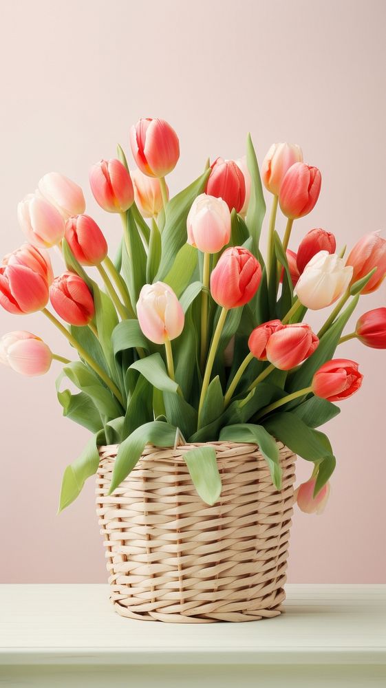 Basket tulip flower plant.