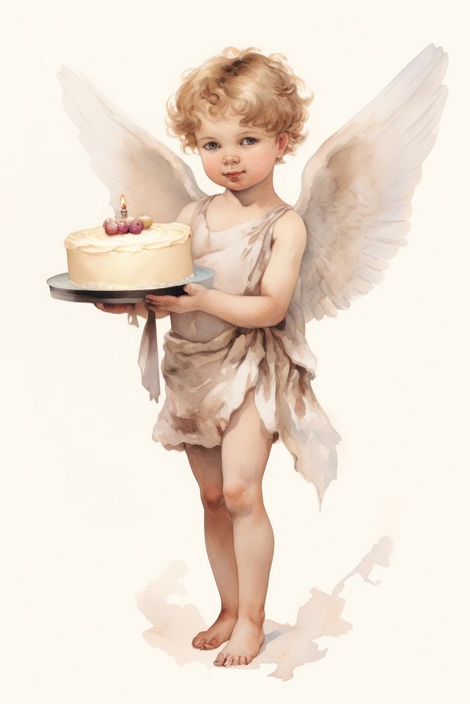 Child Angel angel cake portrait.