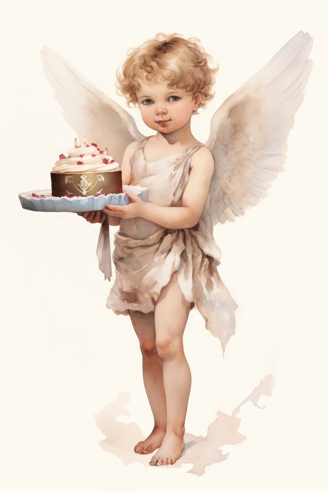 Child Angel angel cake portrait.