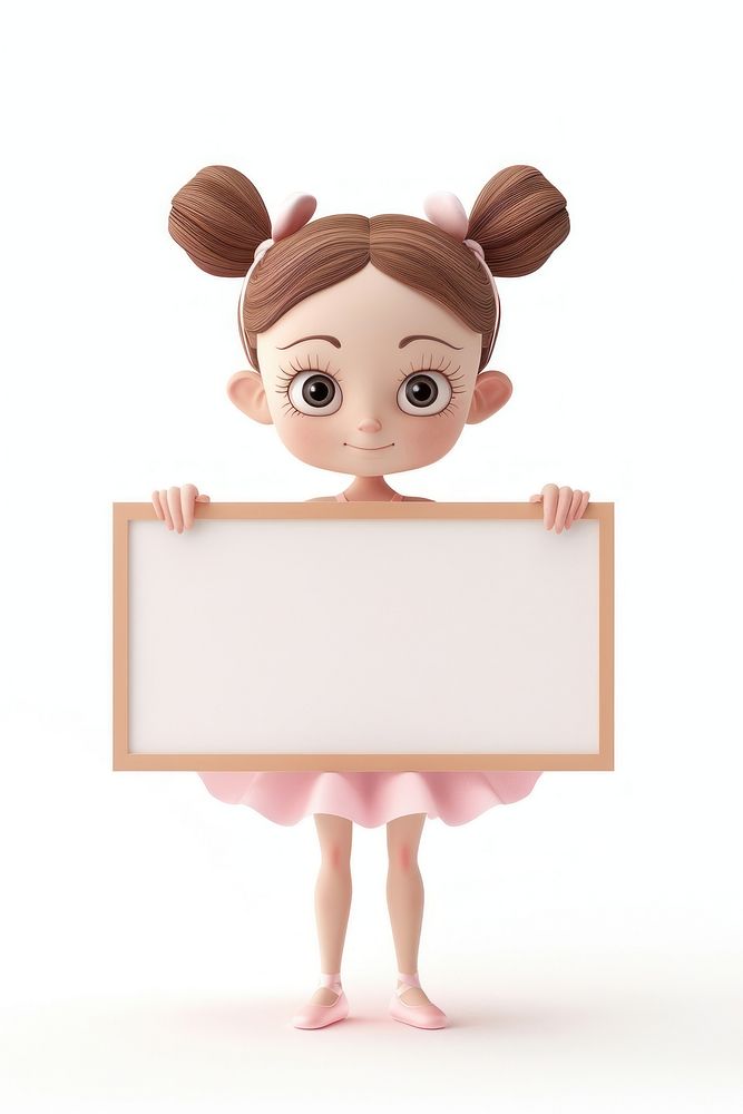 Ballet girl holding board standing person cute.