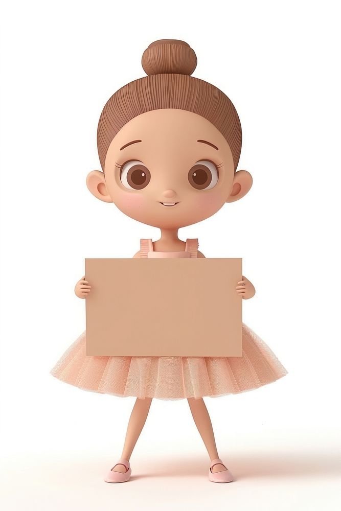 Ballet girl holding board standing person cute.