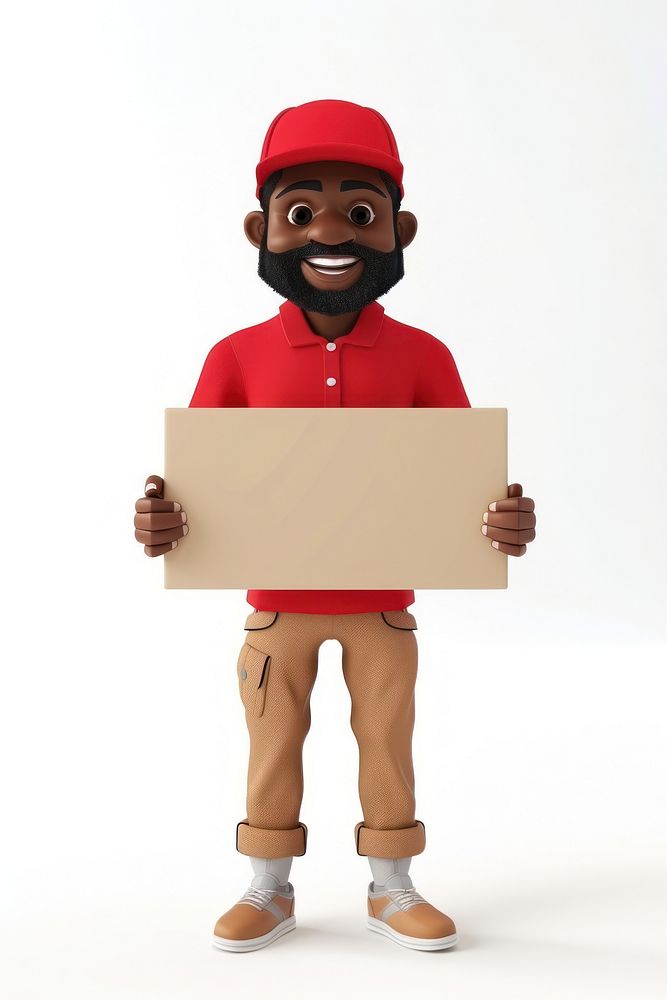 Delivery man holding board standing person adult.