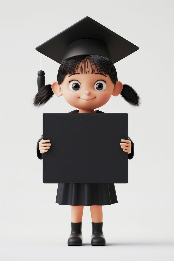 Girl graduation holding board standing people person.