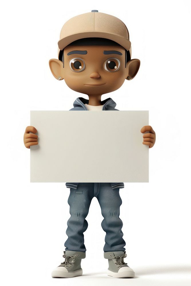 Hiphop man holding board standing person face.