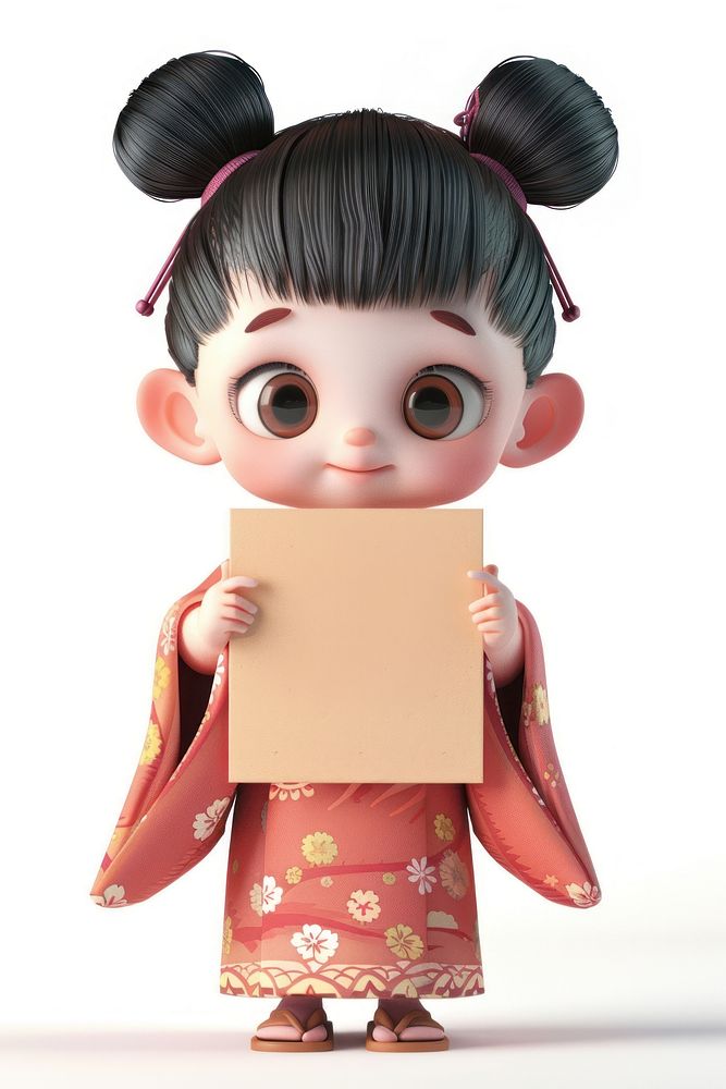 Kimono holding board person doll cute.