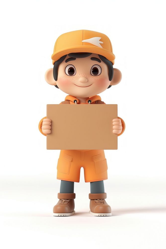 Postman holding board standing person cute.
