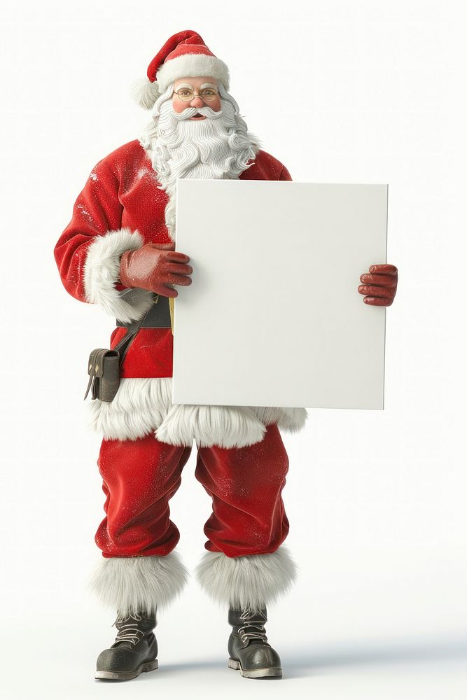 Santa claus holding board christmas standing person.